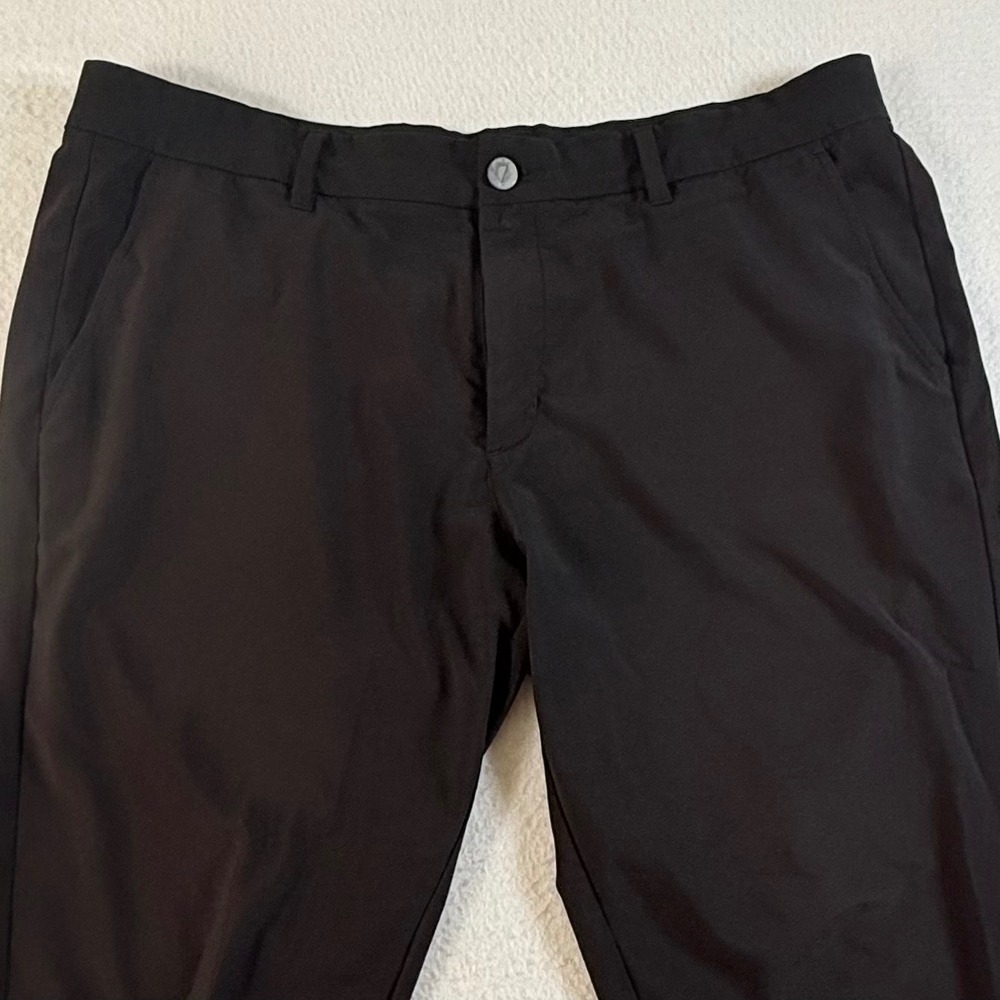Primo Golf Jogger Pants Mens 38S x 25" Inseam Tapered Ankle Zip Stretch Black